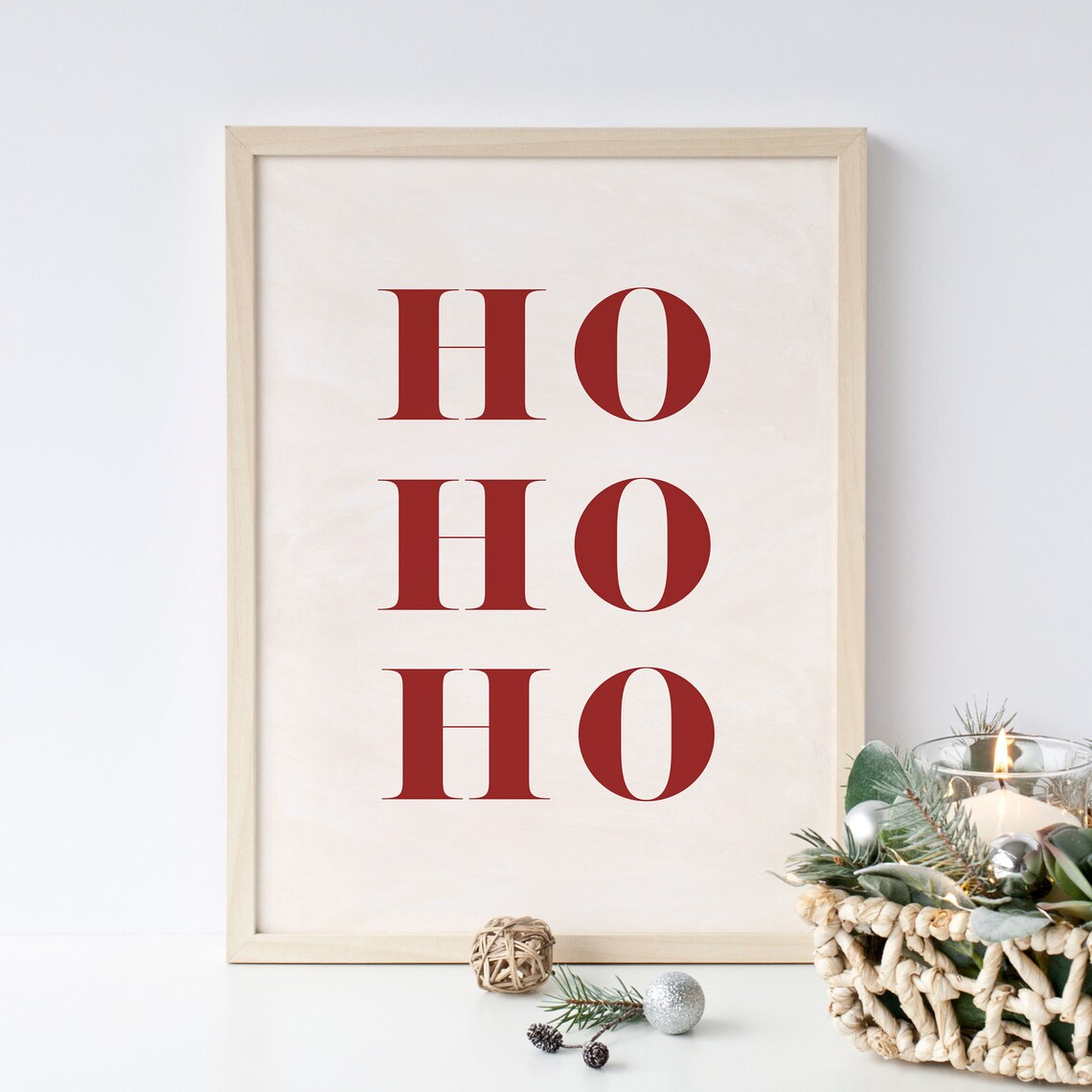 Ho Ho Ho Christmas Festive Wall Art Print - Image 4