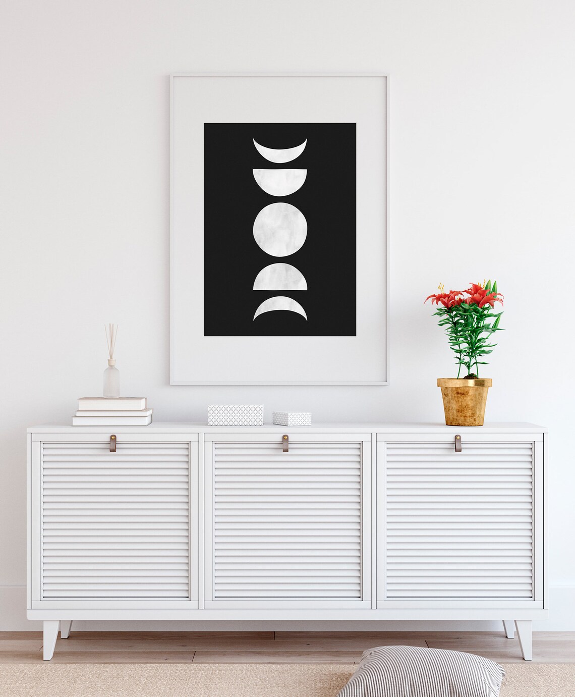 Moon Phases Abstract Wall Art, Boho Minimalist Print - Image 2