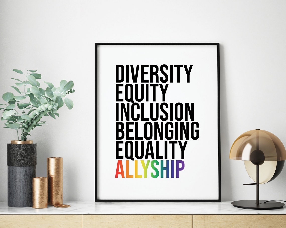 Diversity Equity Inclusion Belonging Equality Allyship Quote Poster - Image 3