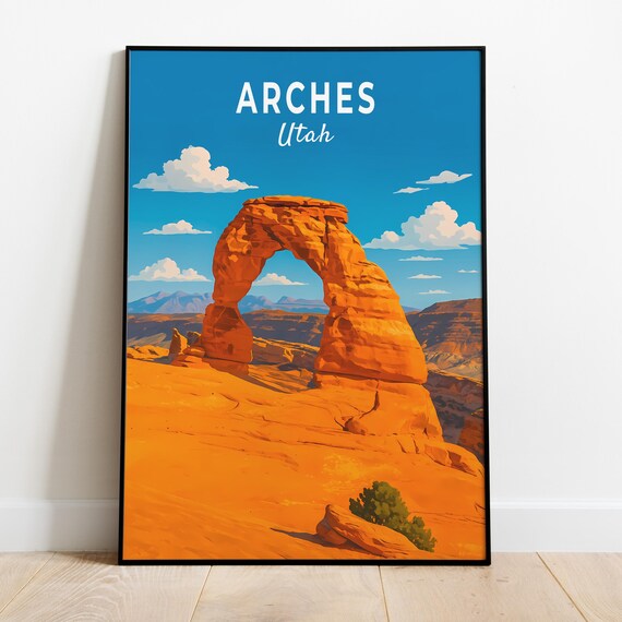 Arches Travel Poster, National Park Utah Gift