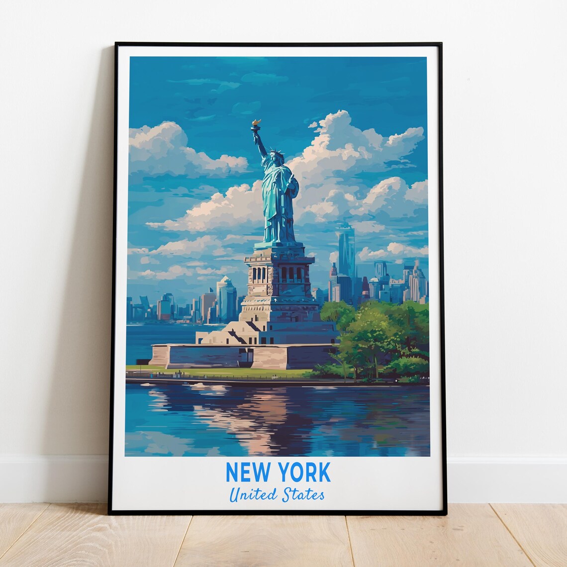 Statue Of Liberty New York United States Landmark Travel Poster