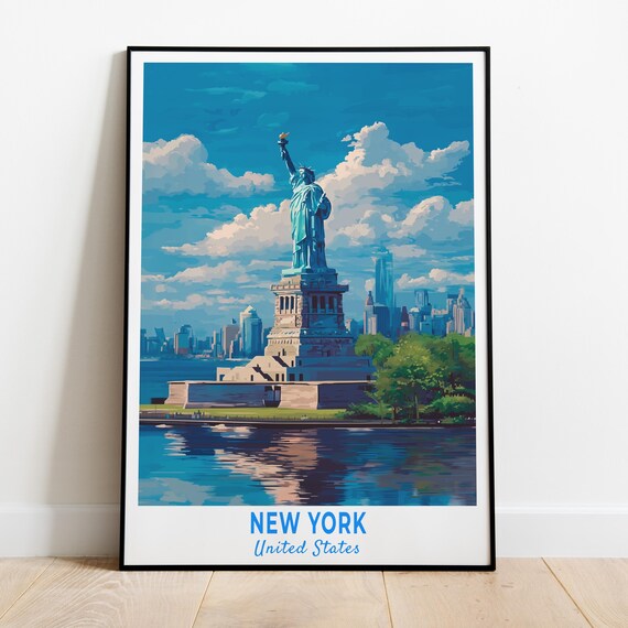 Statue Of Liberty New York United States Landmark Travel Poster