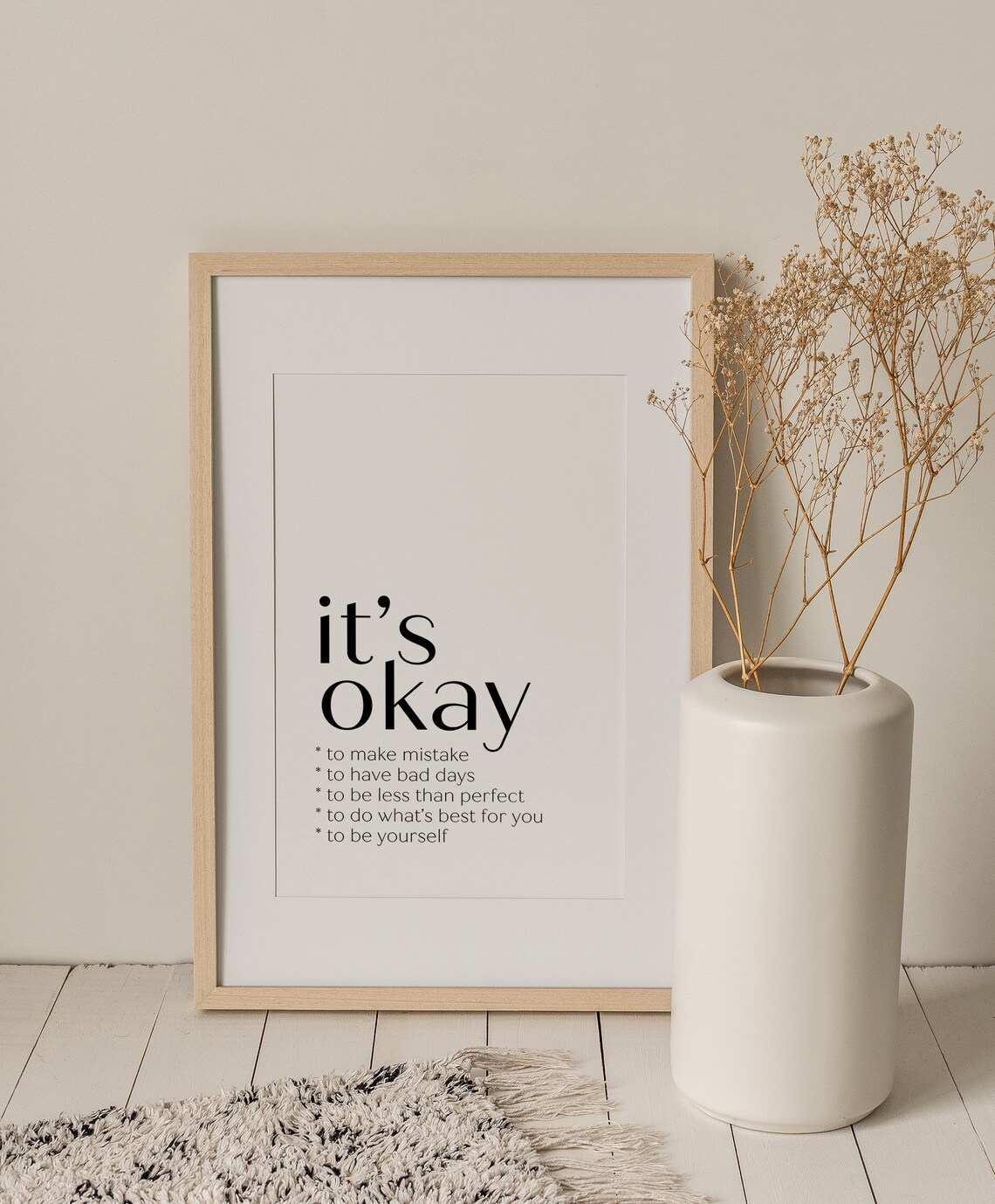 It's Okay Quote Art Print, Self Love Quote - Image 2