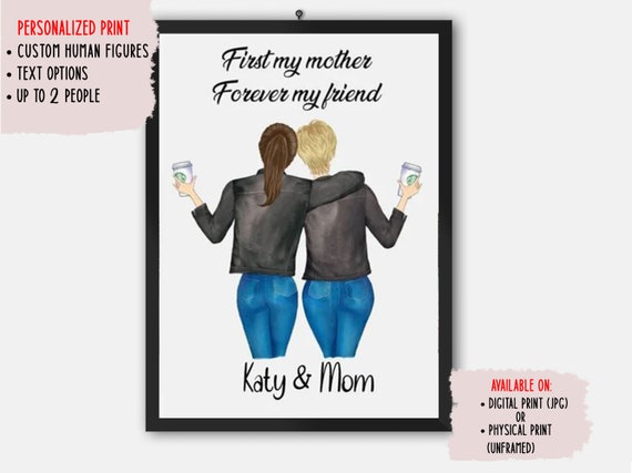 Mothers Day Personalized Print Mother Daughter Gift Mom Gifts For From