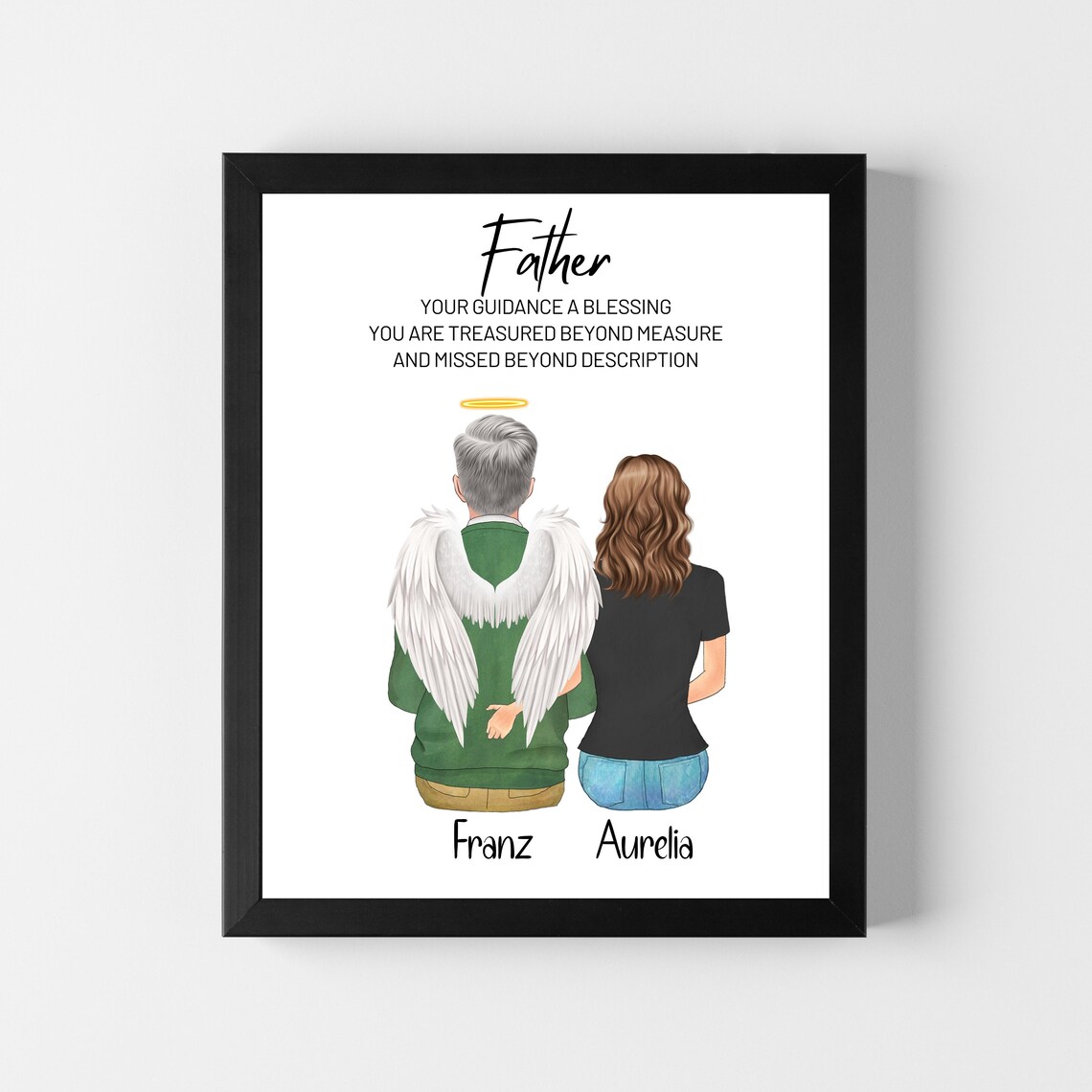 Father Memorial Gift for Daughter, Remembrance Art Print