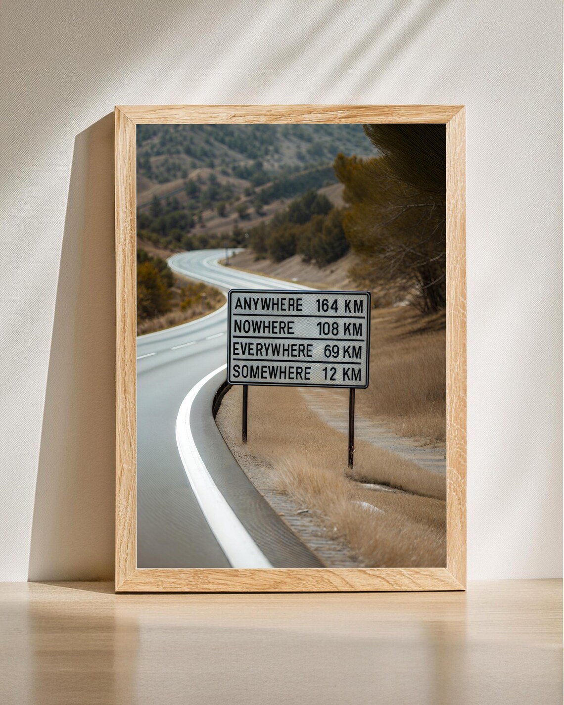 Anywhere Nowhere Everywhere Somewhere Funny Road Sign Photo Poster