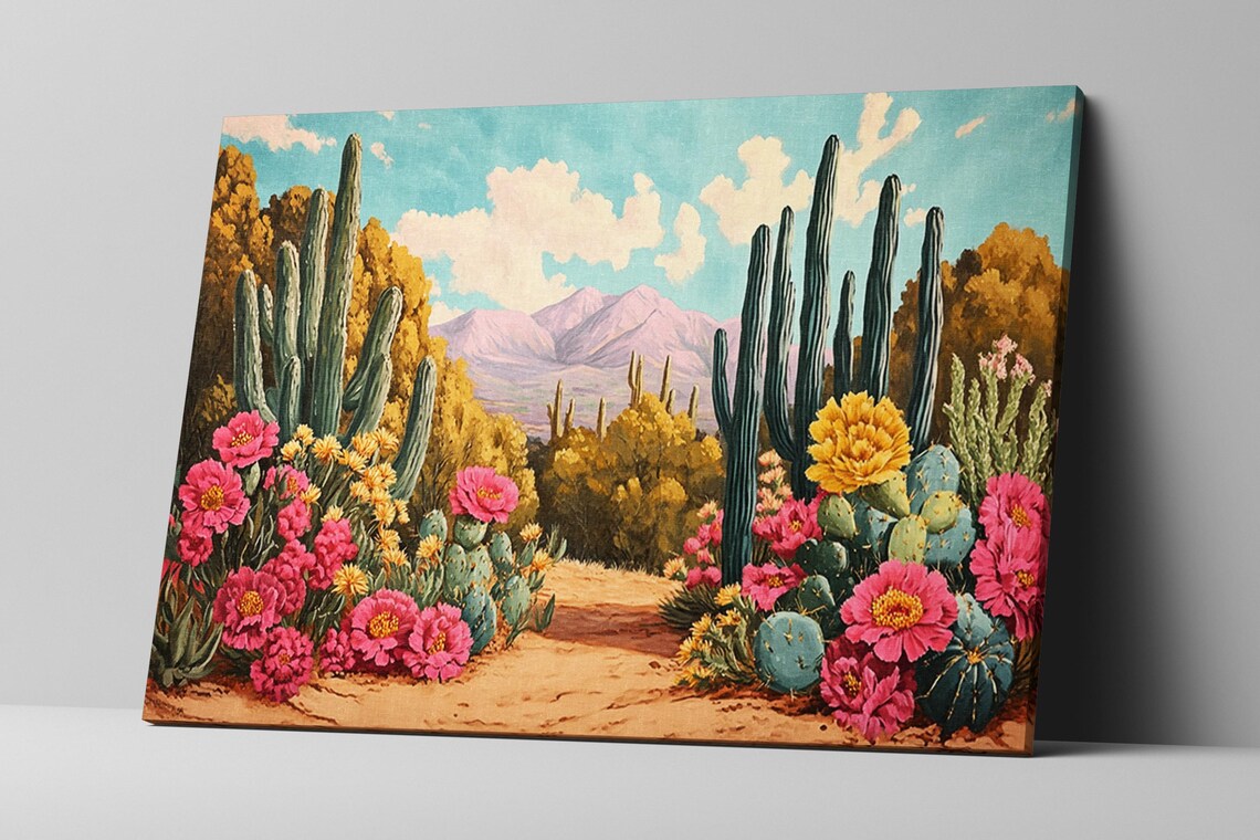 Mexican Desert Cacti Botanical Art Print, Desert Flora - Image 3
