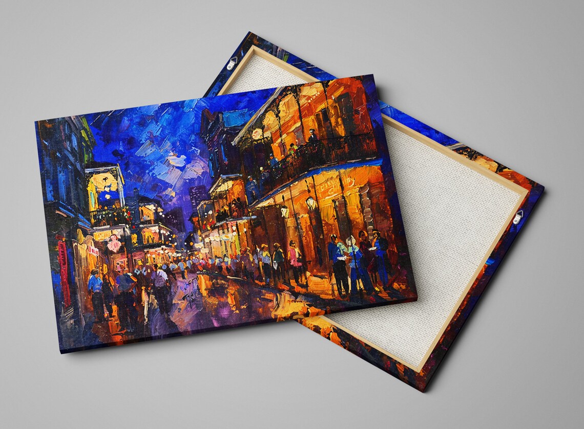 Nola Purple Nights French Quarter Night Art Print - Image 4
