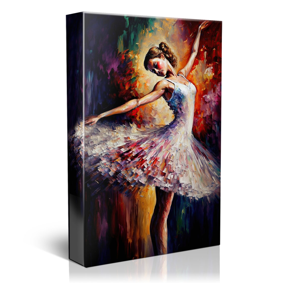 Colorful Ballerina Dancing Spinning Tutu Ballet Dancer Painting Poster - Image 4
