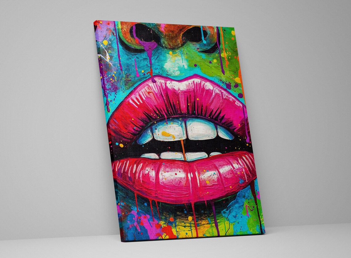 Luscious Lips Abstract Art Print, Women's Allure - Image 5
