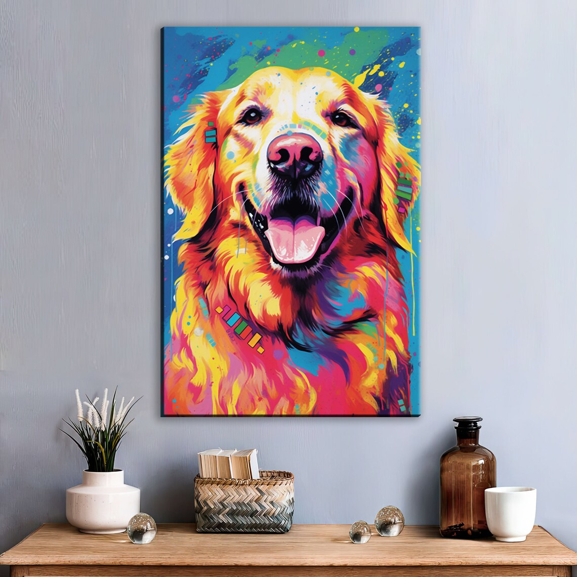 Golden Retriever Dog Portrait Large Wall Art Print - Image 3