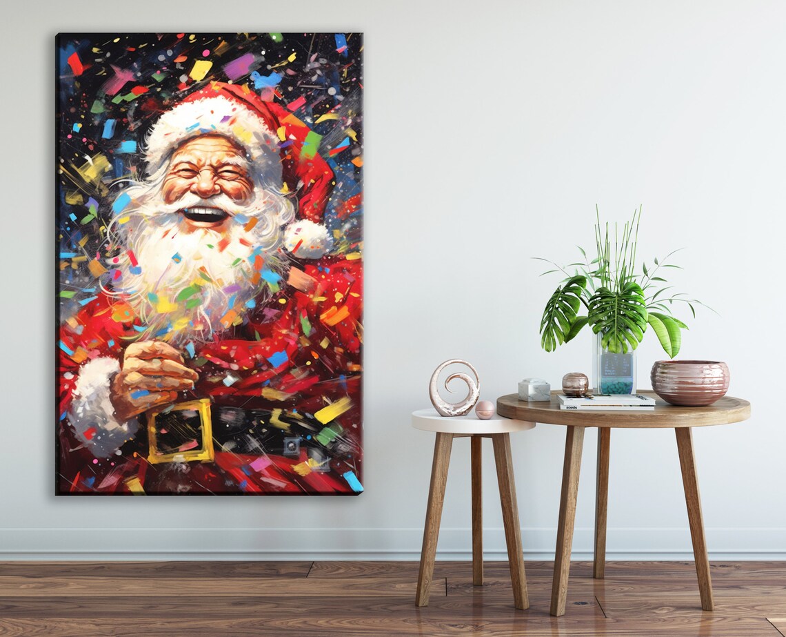 Santa Claus Festive Christmas Portrait Art Print - Image 2