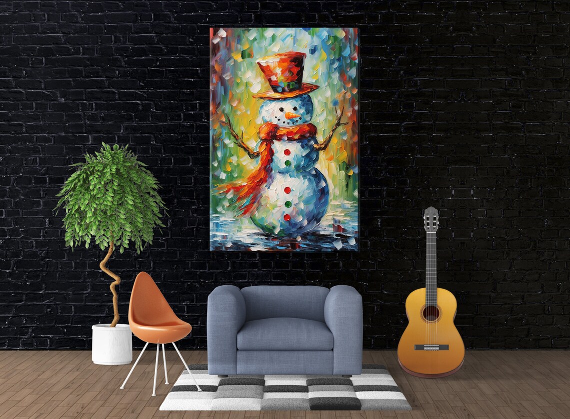 Christmas Season Snowman Festive Wall Art Print - Image 4