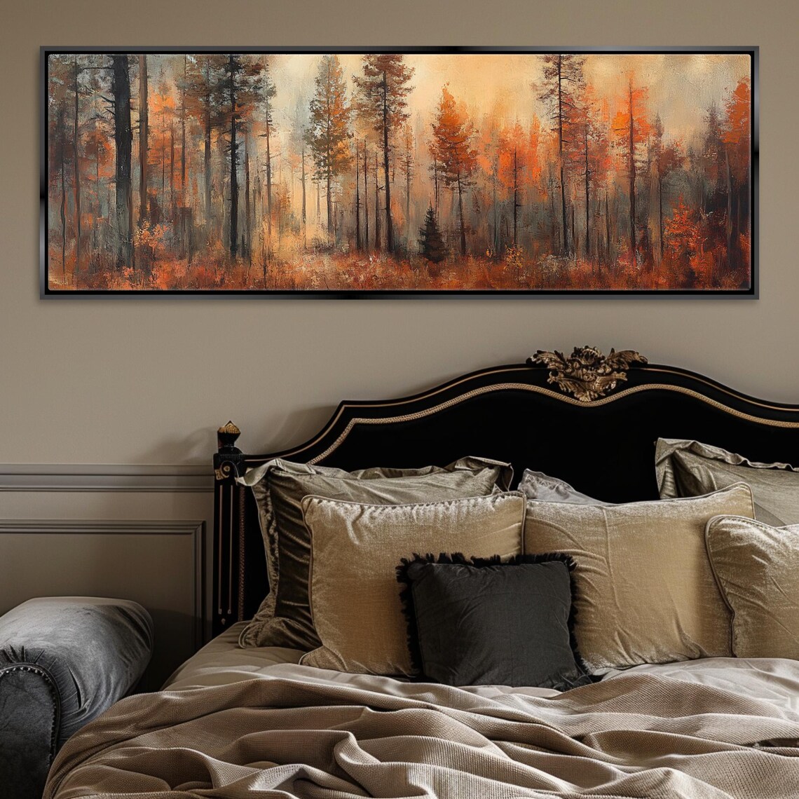 Fall Forest Scene Art Print, Seasonal Landscape