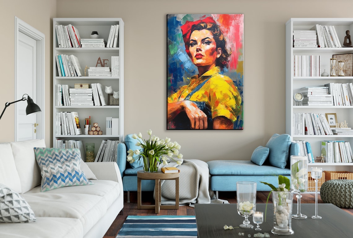 Rosie the Riveter Feminist Art Print, Vintage Style - Image 2