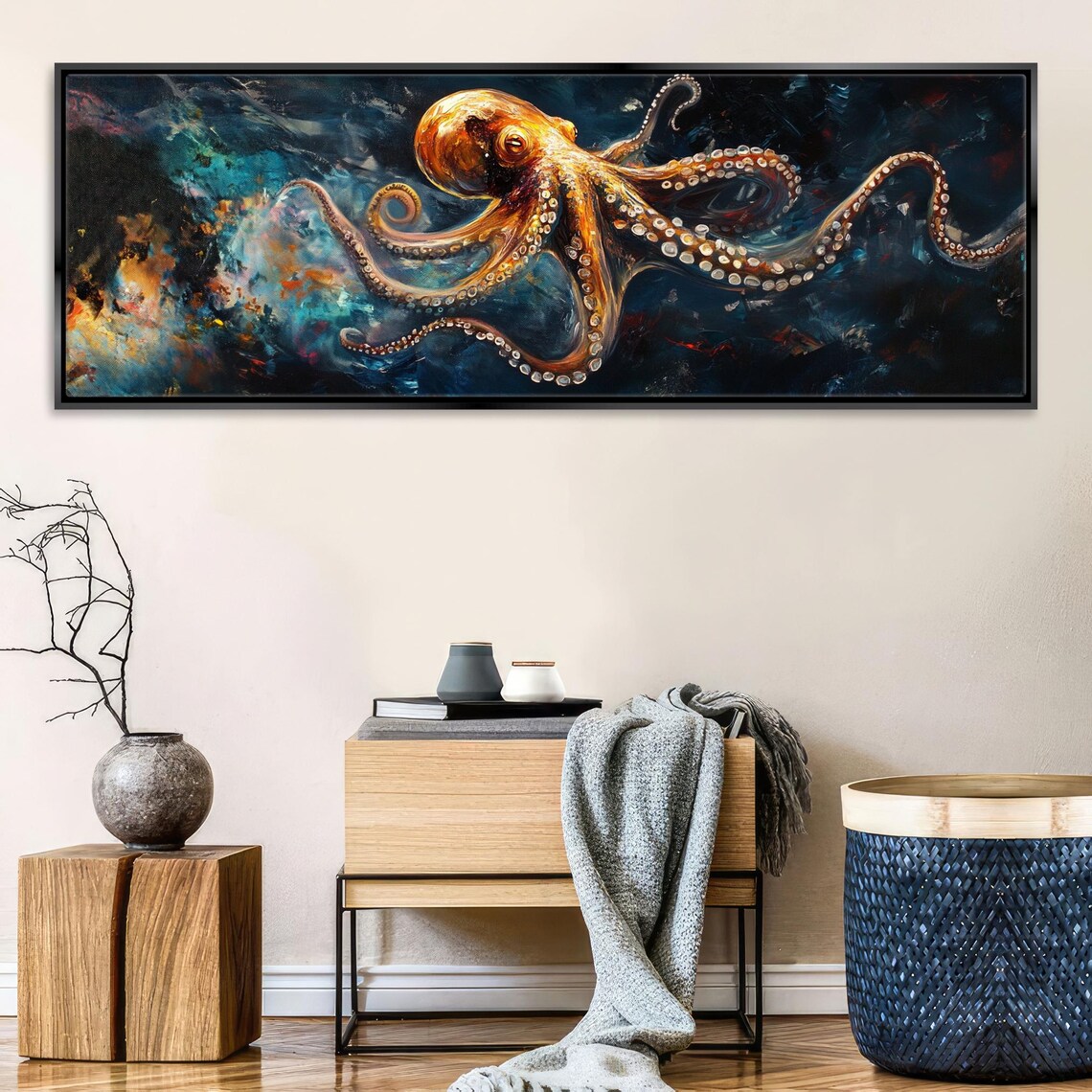 Panoramic Octopus Ocean-Inspired Wall Art Print - Image 3