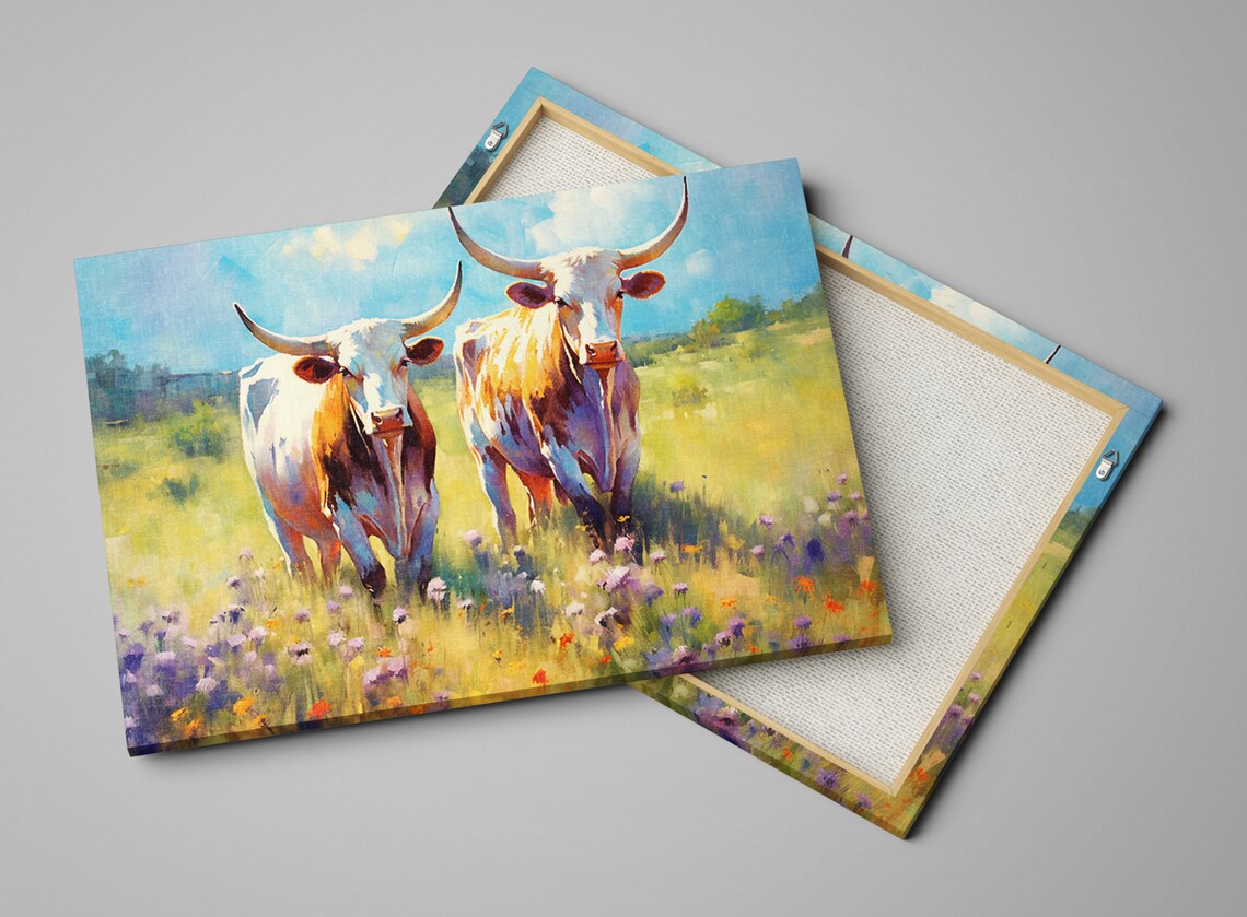 Texas Longhorn Texas Pride Western Painting Art Print - Image 4
