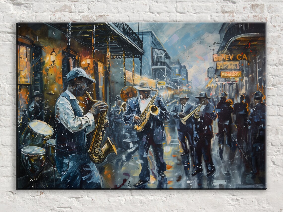 Jazz On Bourbon, New Orleans Street Band Art Print