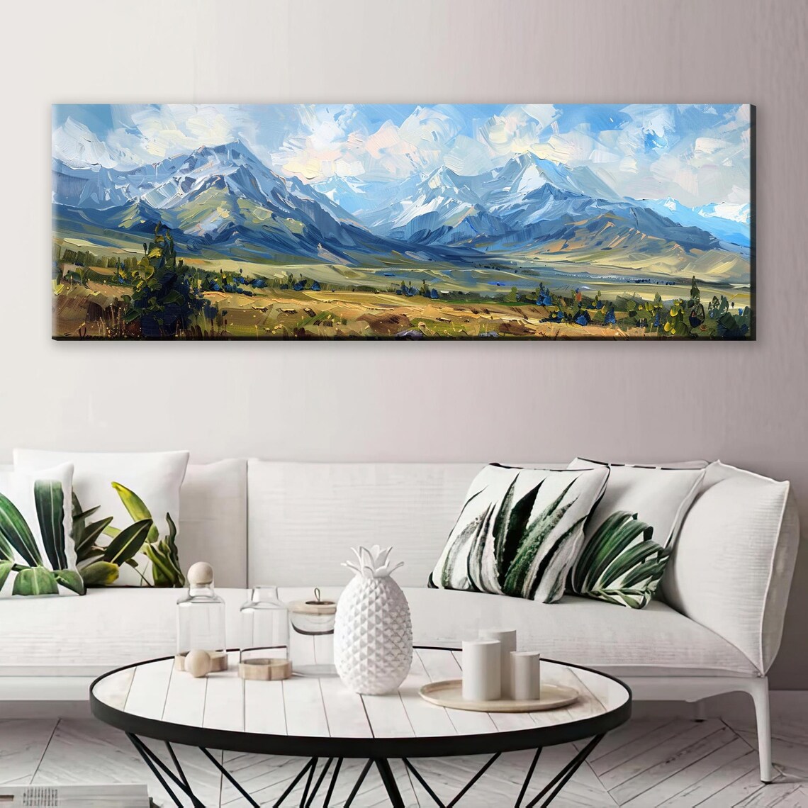 Panoramic Mountain Scene Nature Landscape Art Print - Image 5