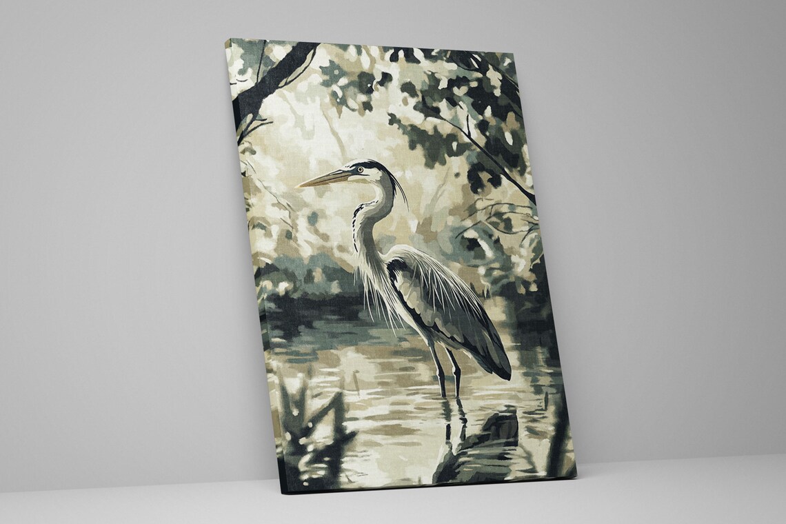 Blue Heron Standing In Water Dappled Light Wildlife Bird Art Print - Image 2