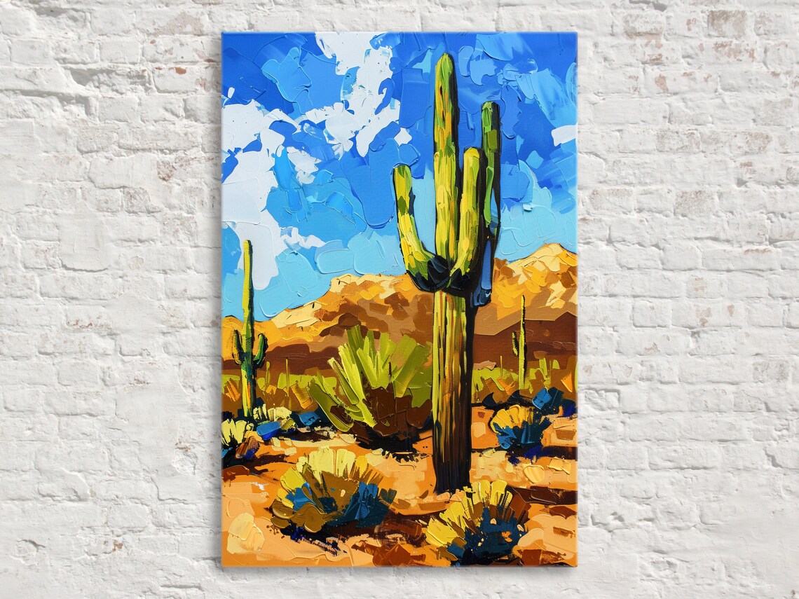 Desert Guardian Lone Saguaro Cactus Art Print