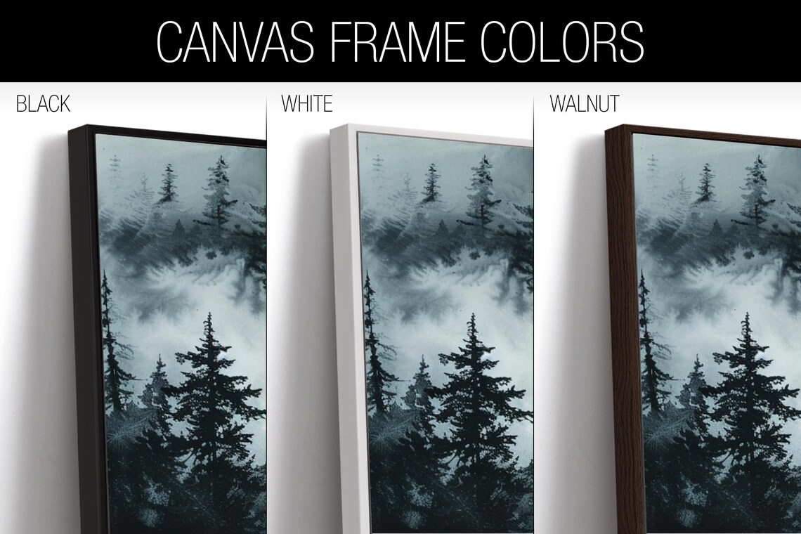 Grayscale Foggy Mountain Panoramic Framed Or Unframed Long Horizontal Gallery Wrapped Gicle Ready To Hang Extra Large Wall Art - Image 2