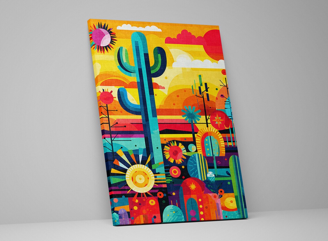 Geometric Desert Landscape Art Print, Desert Decor - Image 5