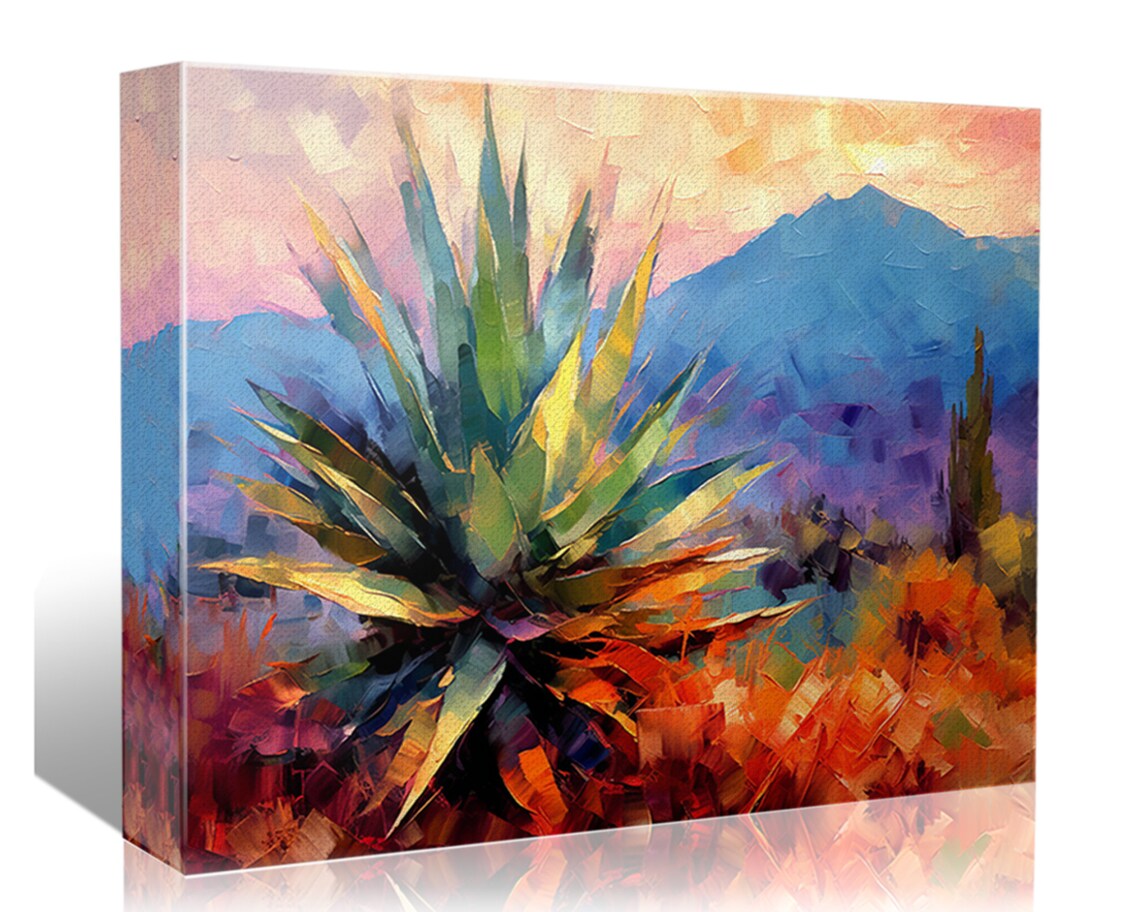 Abstract Agave Painting, Southwestern Desert Art Print - Image 4