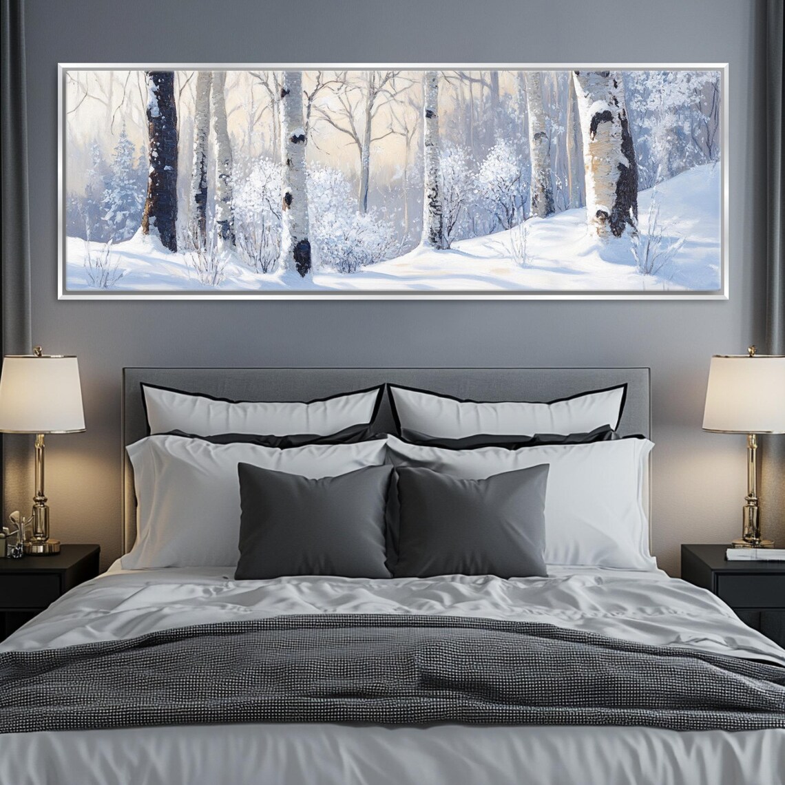 Winter Aspen Forest Scene, Panoramic Art Print - Image 3