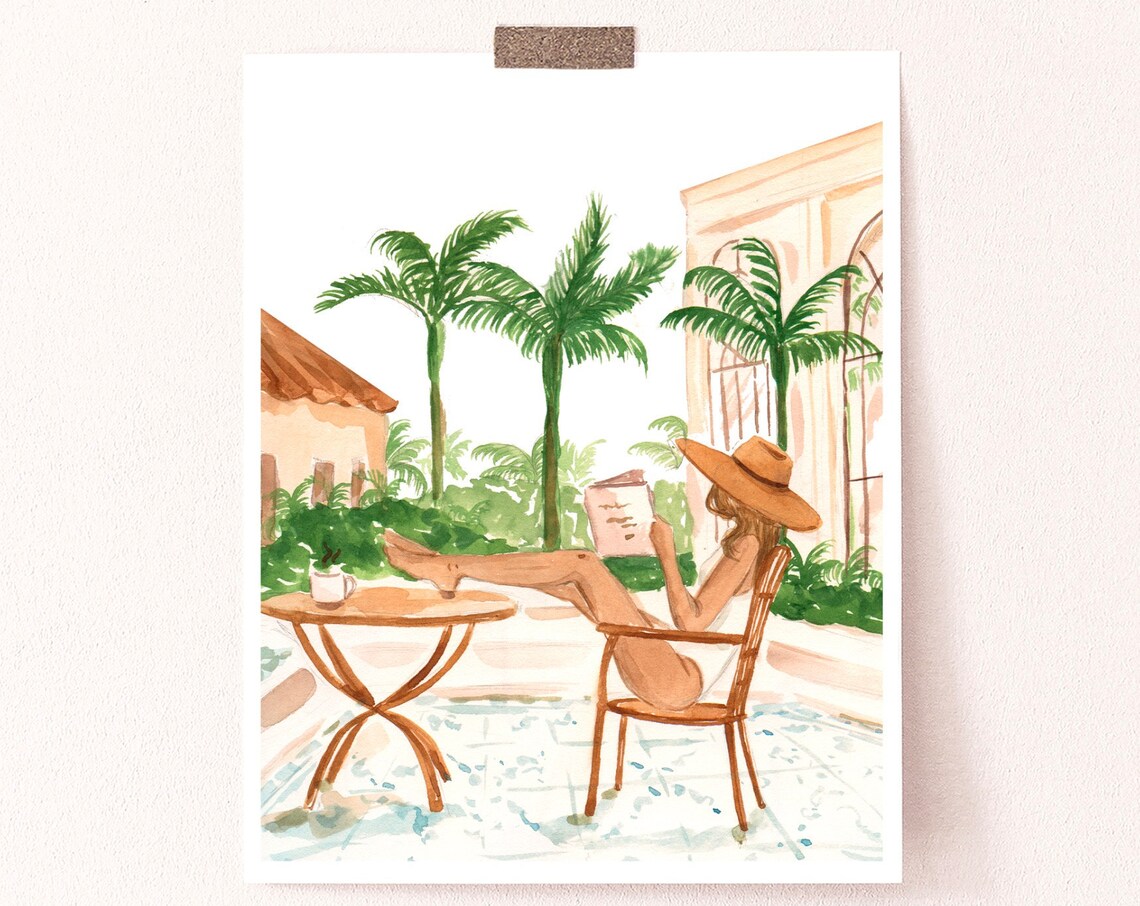 Vacation Mode II Watercolor Resort Fashion Art Print - Image 3