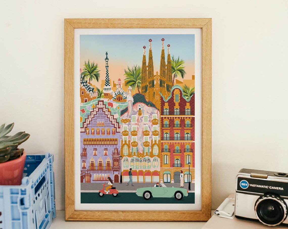 Barcelona Travel Poster, Barcelona Art Print - Image 2