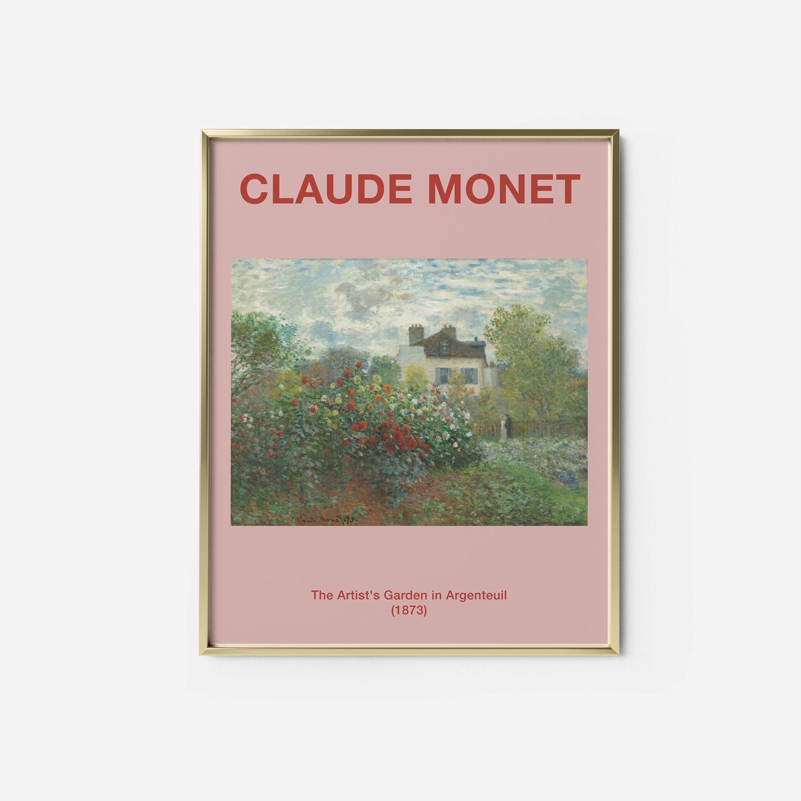 Monet Artist's Garden in Argenteuil Pink Exhibition Art Print