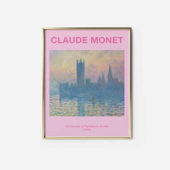 Monet Houses Of Parliament Print Vintage Impressionist Wall Art