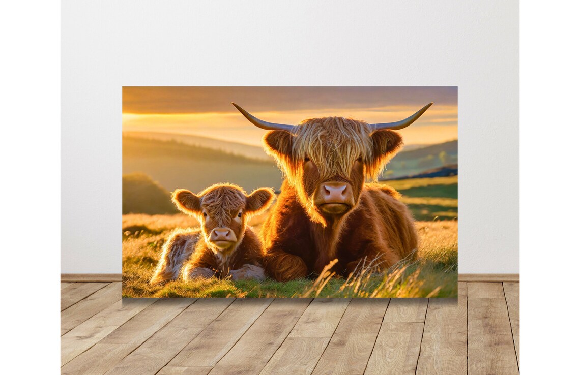 Highland Cow Wall Art Print, Farmhouse Wall Decor - Image 2