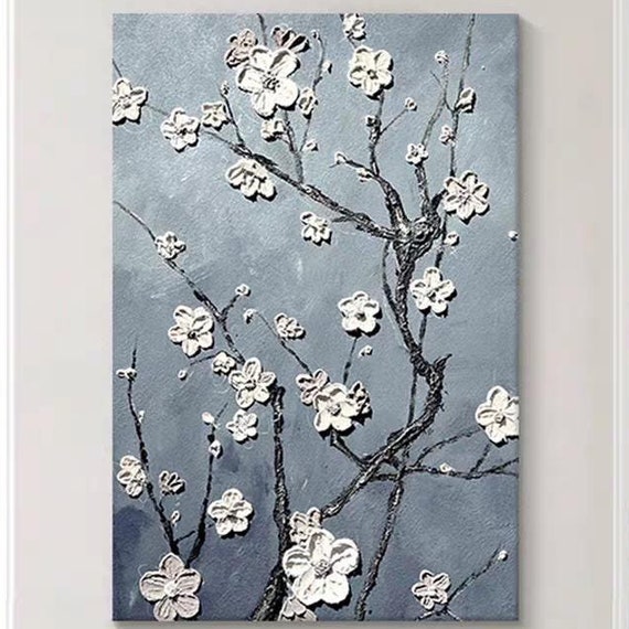 Personalized White Blooming Tree Oil Painting Print
