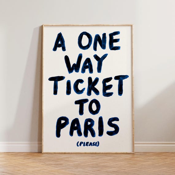 Paris Retro Living Room Travel Poster Art Print