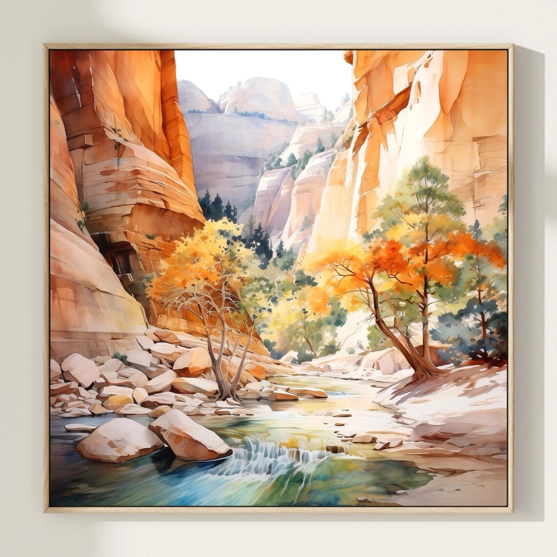 Zion National Park Travel Poster, Utah Landscape