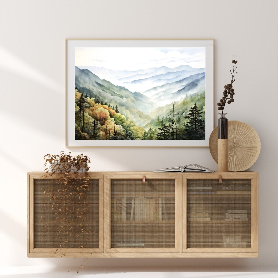 Smoky Mountain Watercolor Art Print, Great Smoky Mountains - Image 2