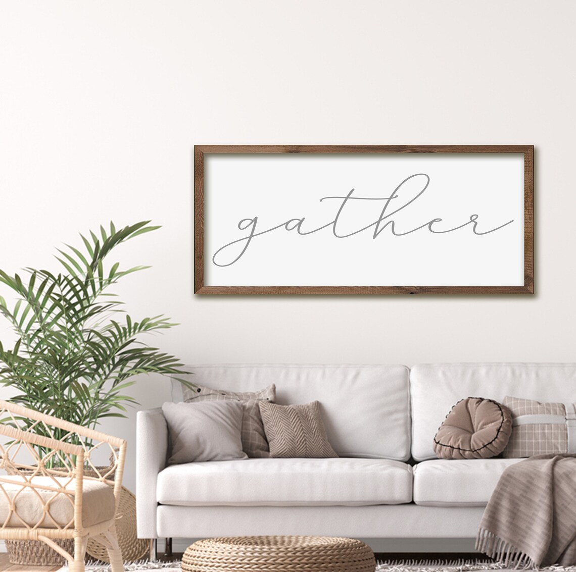 Gather Wood Sign, Farmhouse Fall Wall Art Print - Image 4
