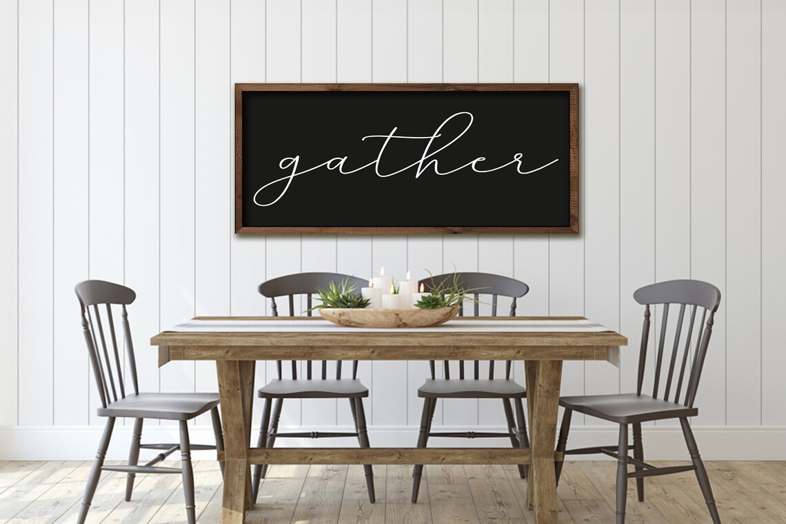 Gather Wood Sign, Farmhouse Fall Dining Room Art Print - Image 2