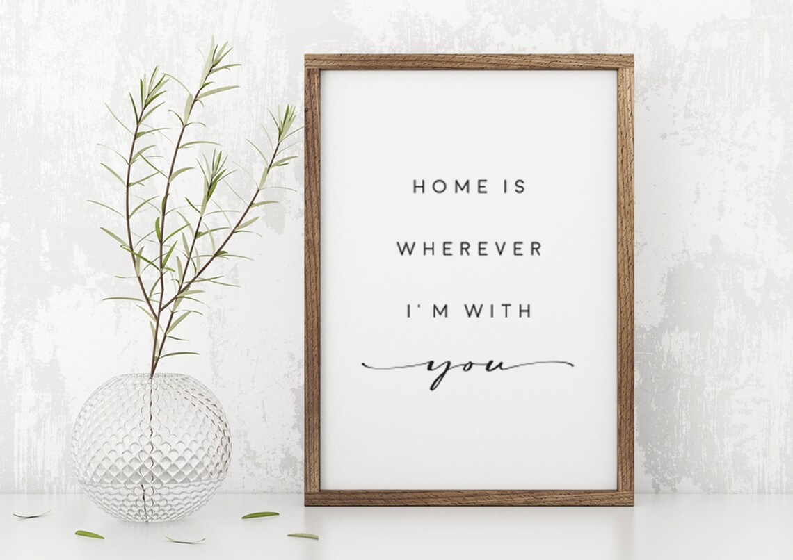 Home Is Wherever I'm With You Farmhouse Wall Sign - Image 5