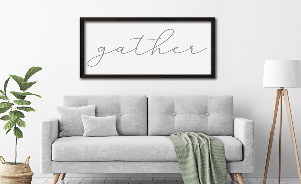 Gather Wood Sign, Farmhouse Fall Wall Art Print - Image 3