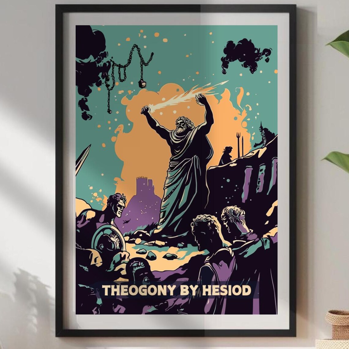 Theogony by Hesiod Ancient Greek Epic Mythology Poem Art Poster