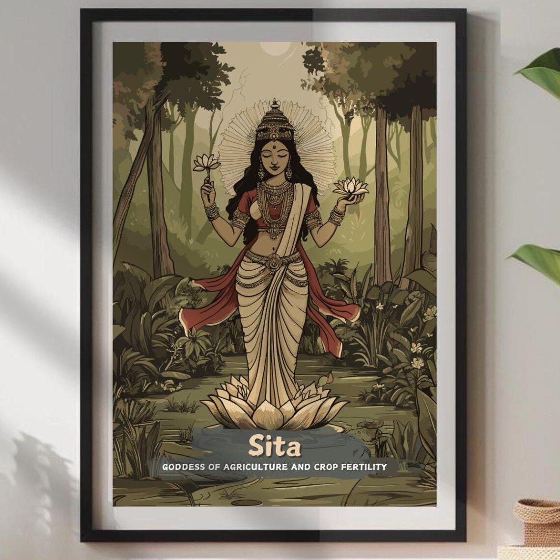 Sita Hindu Goddess of Agriculture and Crop Fertility Art Poster