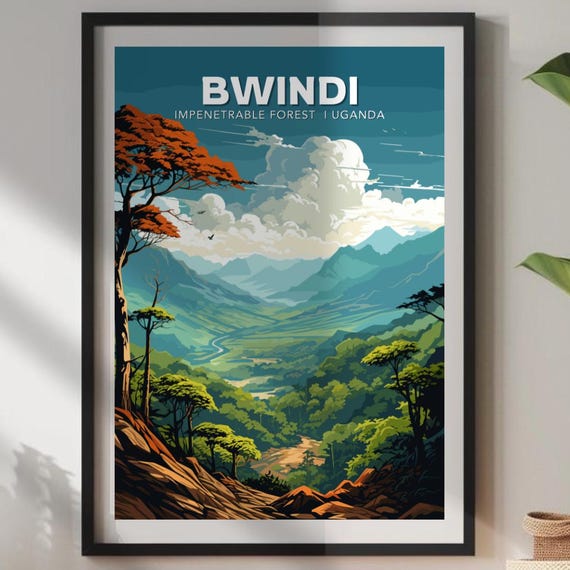 Bwindi Impenetrable Forest Travel Poster Kanungu Africa Home Dcor Print