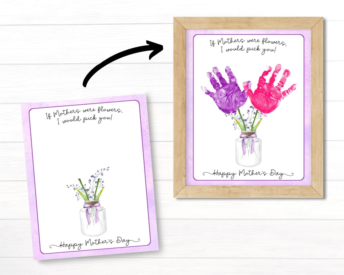 Mother's Day Handprint Flowers Bouquet Art Print - Image 2