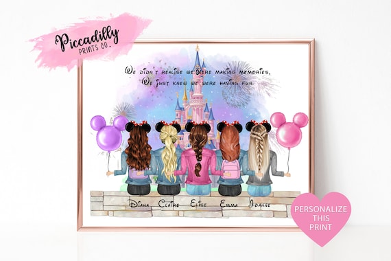 Disney Castle Personalised Art Print, Family Portrait