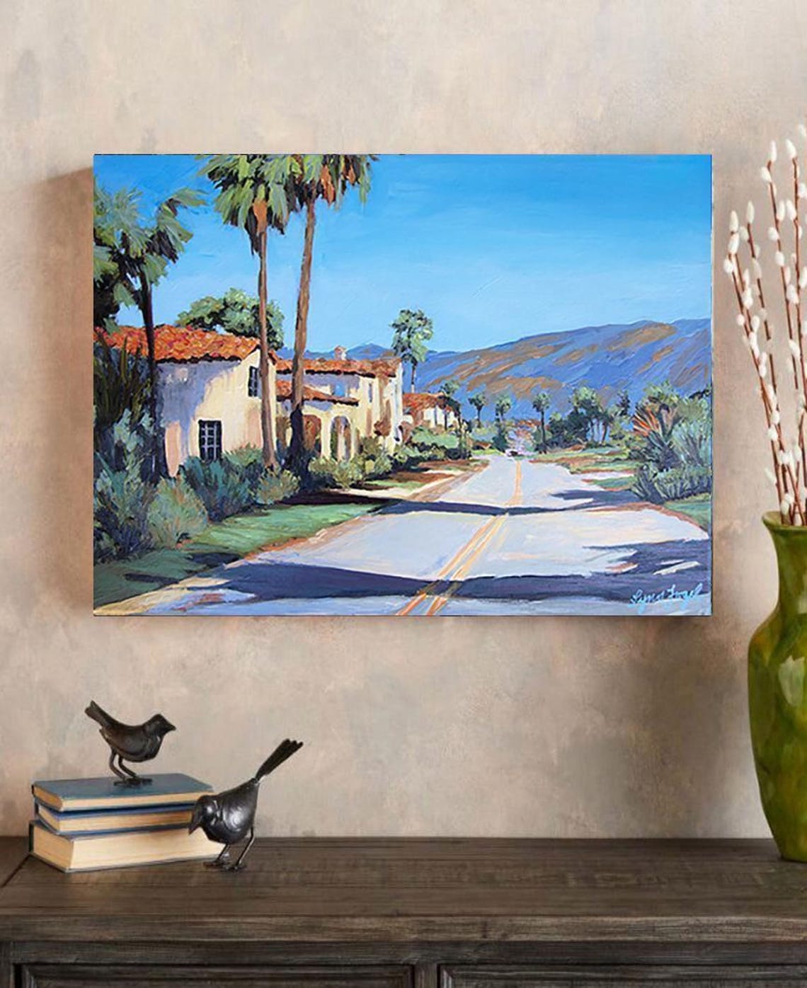 Santa Barbara Spanish Colonial Street Palms Architecture Poster - Image 3