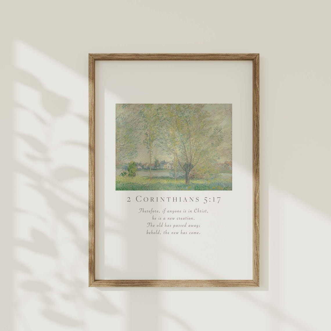 2 Corinthians 5:17 New Creation Spring Blossom Tree Scripture Poster