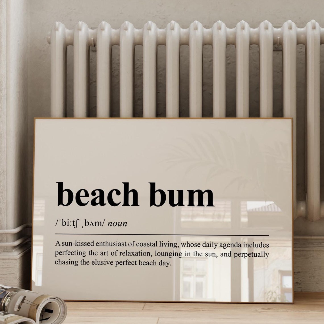 Beach Bum Definition Coastal Dictionary Wall Decor Art Poster